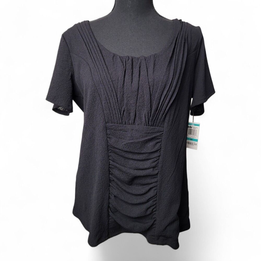 Alfani Women's Ruched Top 0X Plus Size NWT Gothcore Y2K Whimsigoth Romantic